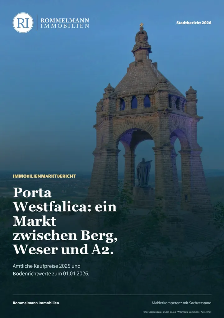 Titel des Immobilienmarktberichts Porta Westfalica 2026